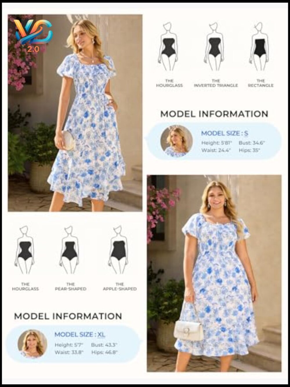 Flowy A-Line Maxi Dress with Pockets Square Neck Puff Sleeve - Picture 3 of 7
